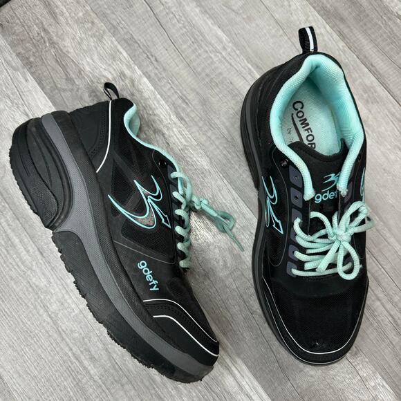G-Defy Ion Athletic Shoes Gravity Defyer Black Teal Womens 9 - Picture 1 of 8